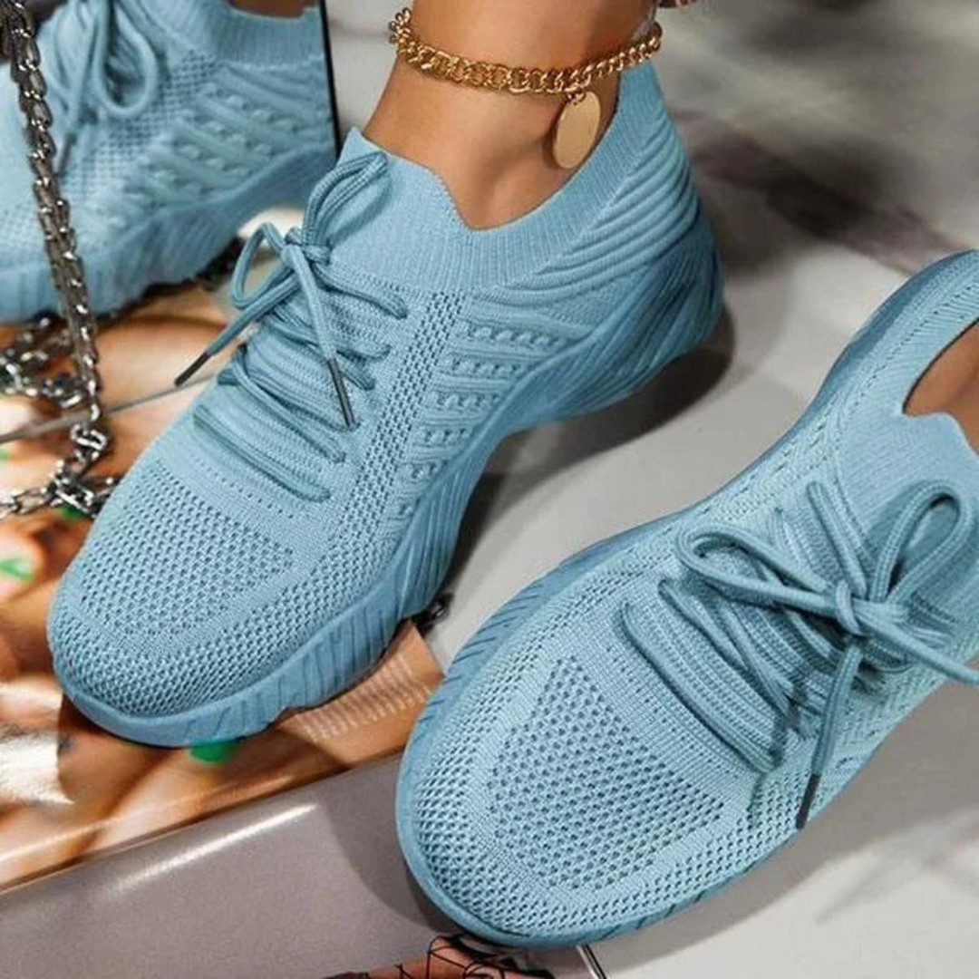 Åndbare chunky-sneakers til damer med snøring – Saphira