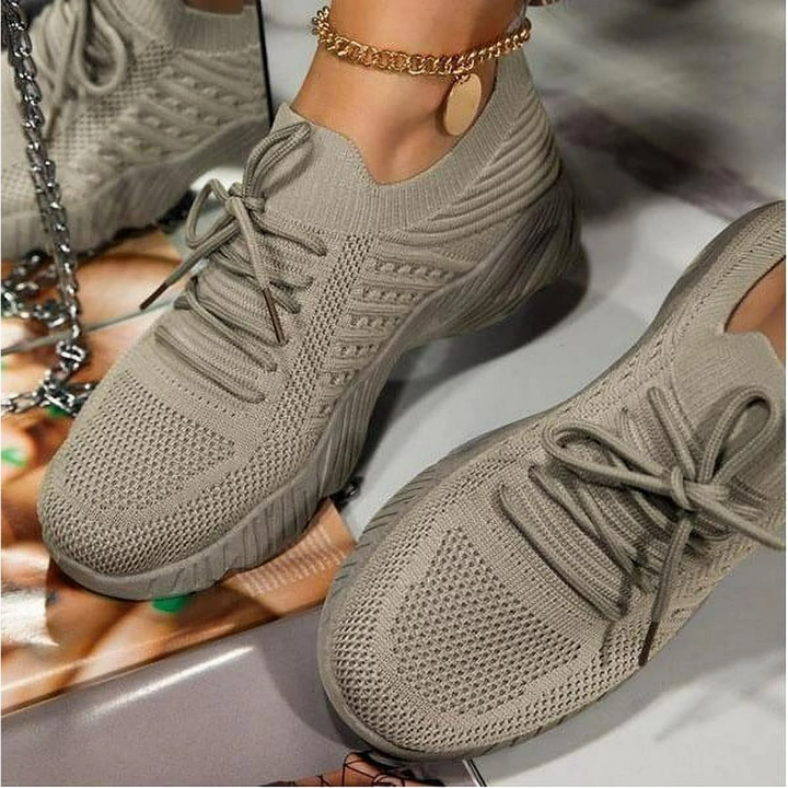Åndbare chunky-sneakers til damer med snøring – Saphira