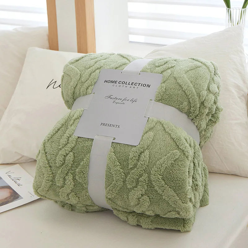Tosidet fortykket lammeuldstæppe - CozyLuxe