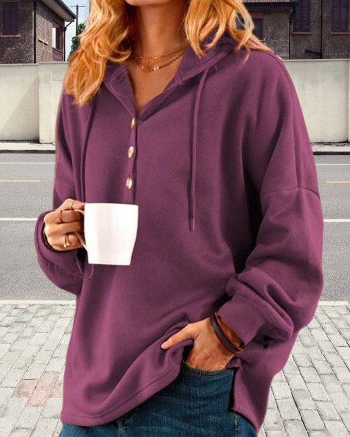 Hoodie med knaplukning - Luna