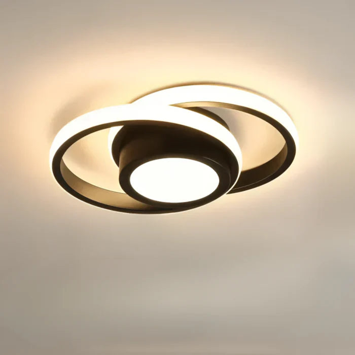 Moderne LED-loftlampe med dobbelt ringdesign - Twilight Rings