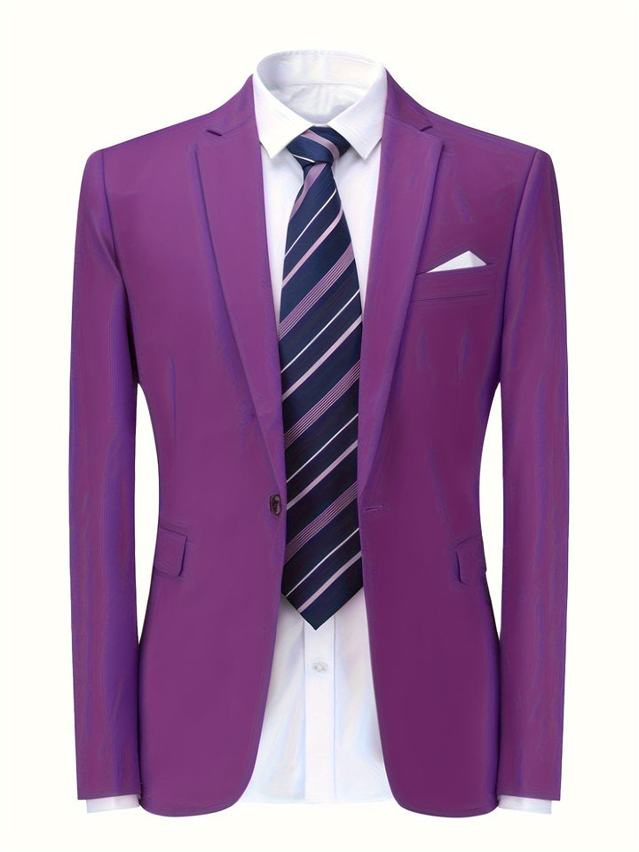 Klassisk ensfarvet herreblazer - Floris