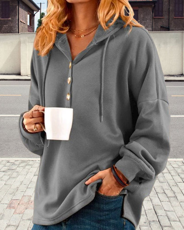 Hoodie med knaplukning - Luna