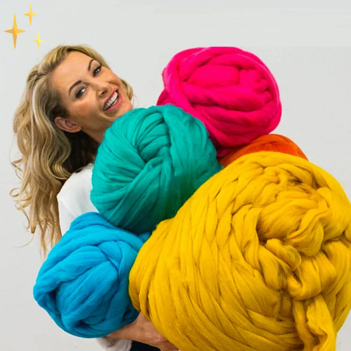 DIY Chunky XL 1000 gram uldgarn til bløde tæpper - LuxeWool
