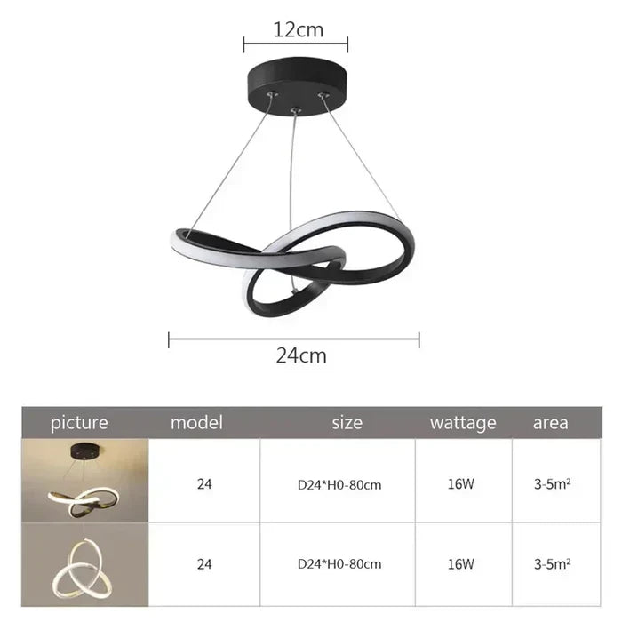 Moderne LED-loftlampe - WaveGlow