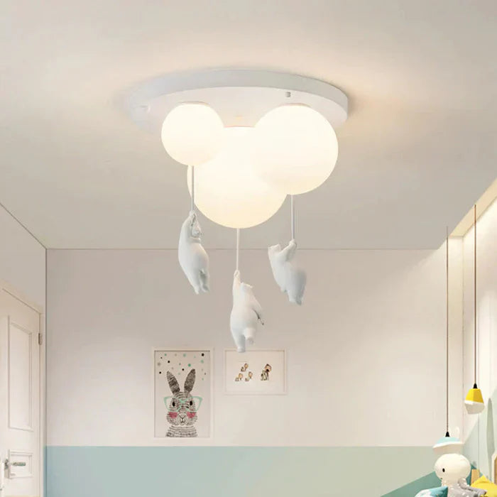 Børne-loftlampe med bjørn og ballon - CloudBear