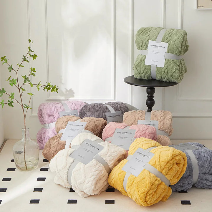 Tosidet fortykket lammeuldstæppe - CozyLuxe
