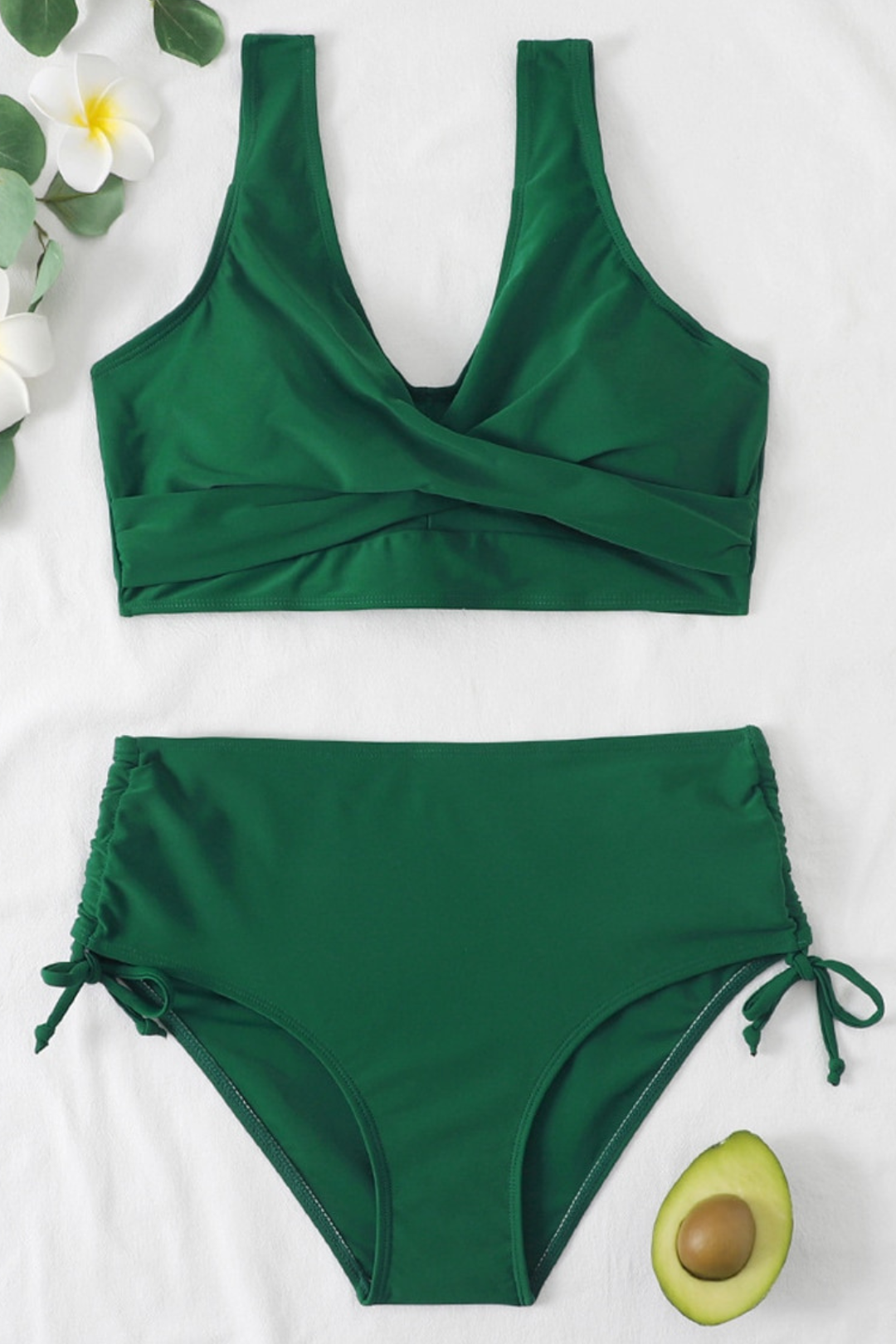 Farverig bikini med snøre og twistdetalje – Zaraï