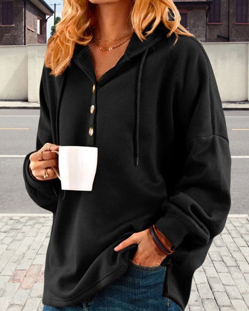 Hoodie med knaplukning - Luna