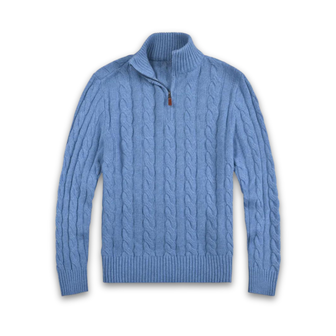 Komfortabel herresweater med halv lynlås - Vincent