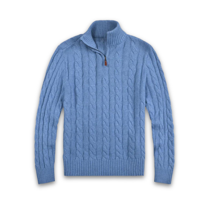 Komfortabel herresweater med halv lynlås - Vincent