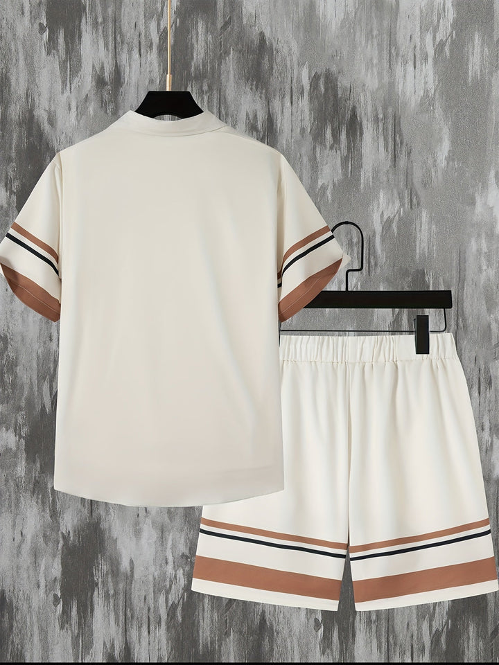 To-delt sæt med stribet kortærmet T-shirt og shorts - Mateo