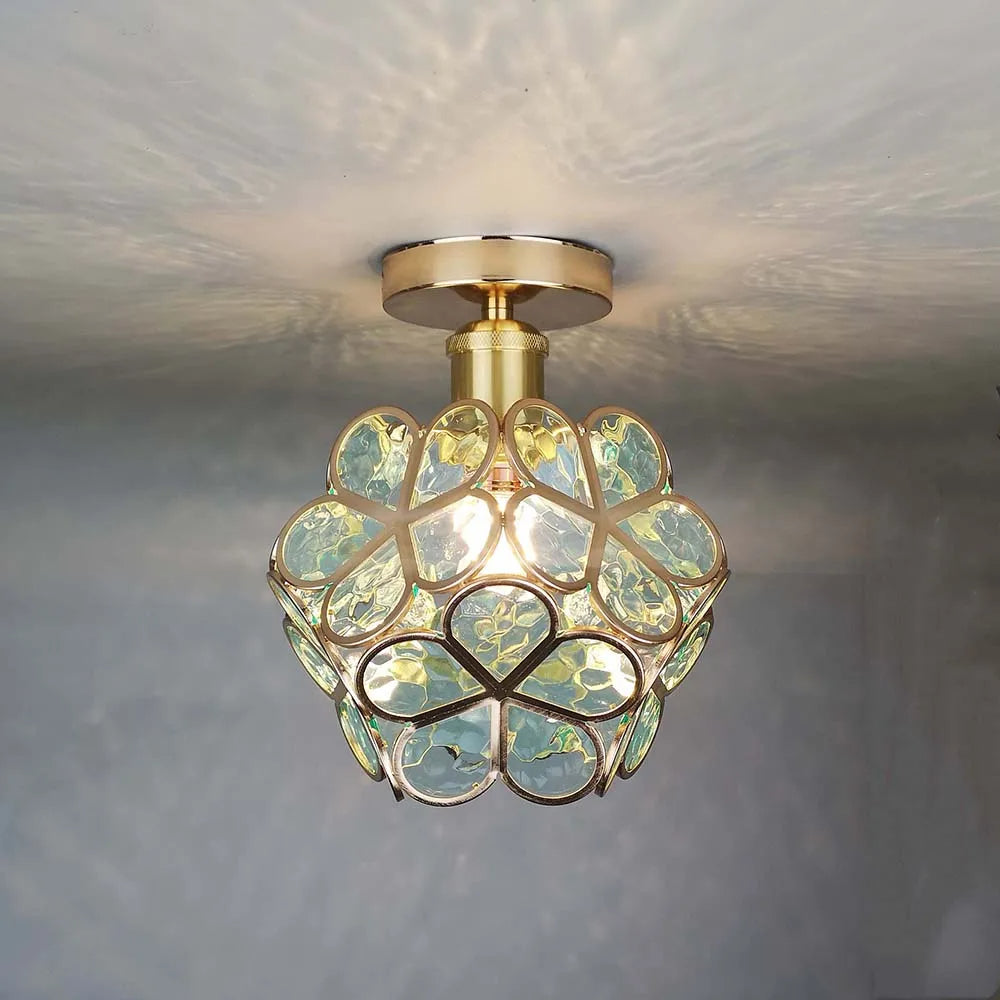 Loftlampe med glasblomster - FloraGlow