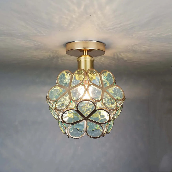 Loftlampe med glasblomster - FloraGlow