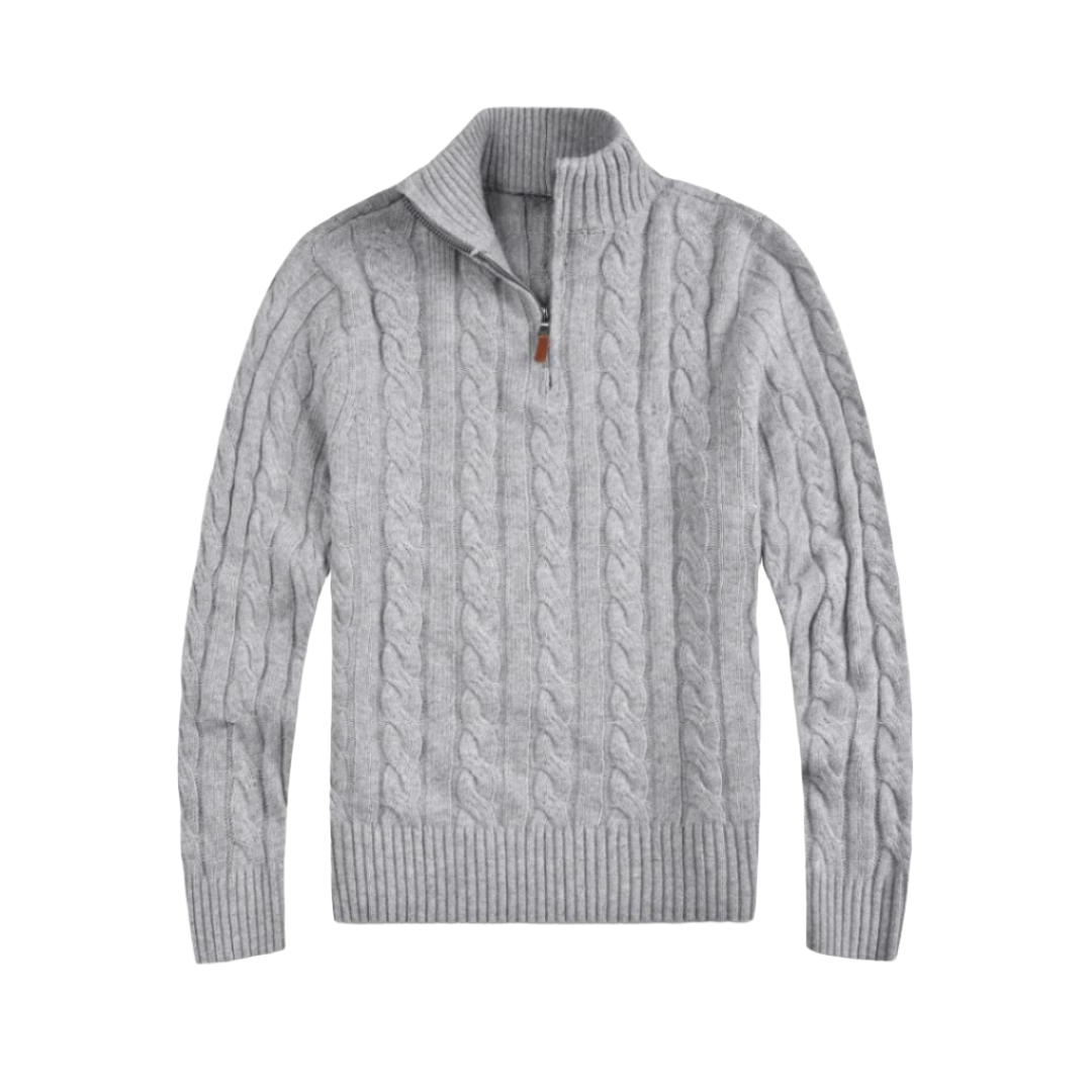 Komfortabel herresweater med halv lynlås - Vincent