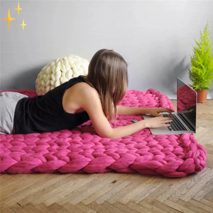 DIY Chunky XL 1000 gram uldgarn til bløde tæpper - LuxeWool