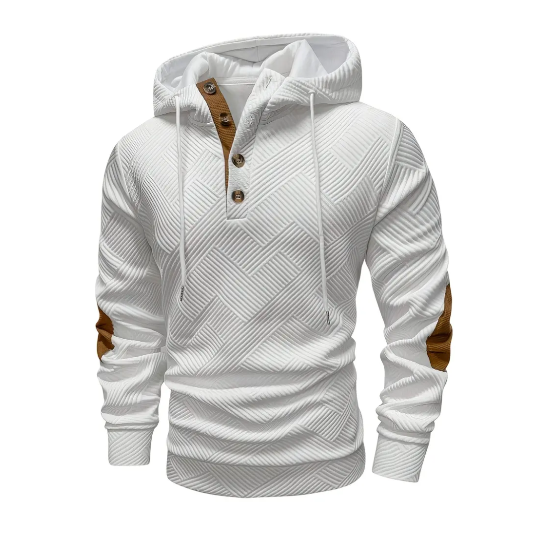 Herre Outdoor Hoodie med Comfort-Stretch & Knaplukning – Mads