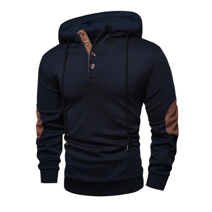 Herre Outdoor Hoodie med Comfort-Stretch & Knaplukning – Mads