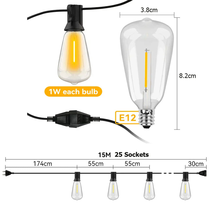 Vandtæt LED-lyskæde -LumiGlow