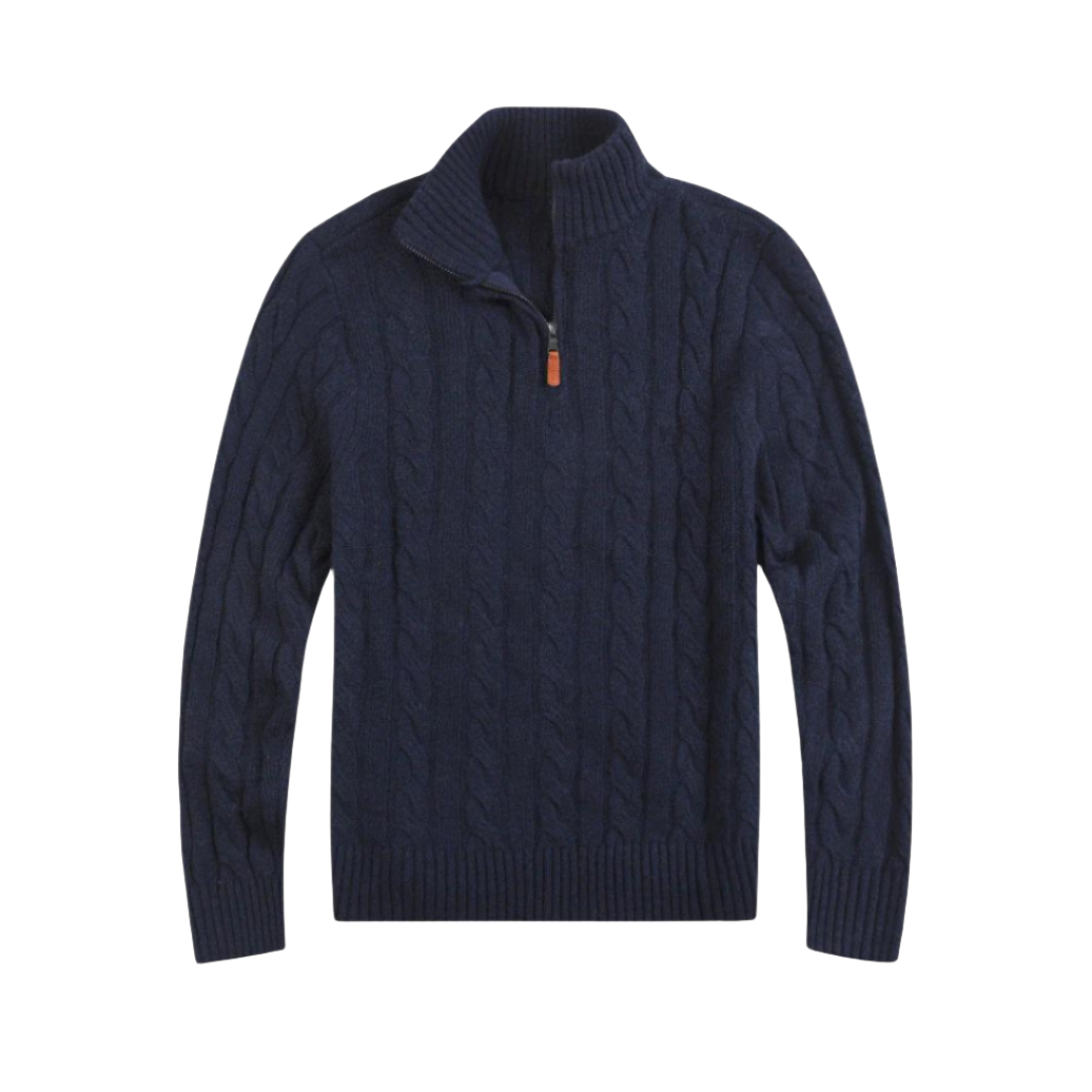 Komfortabel herresweater med halv lynlås - Vincent
