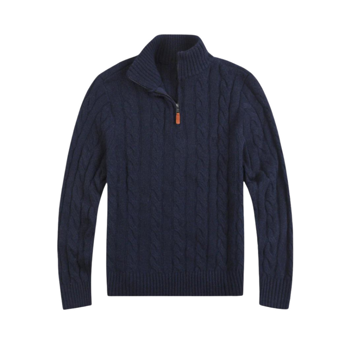 Komfortabel herresweater med halv lynlås - Vincent