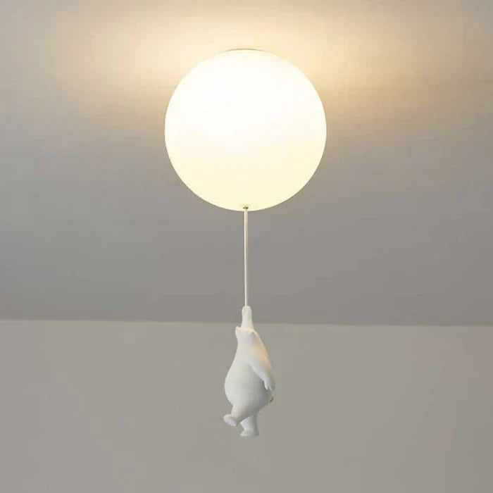 Børne-loftlampe med bjørn og ballon - CloudBear