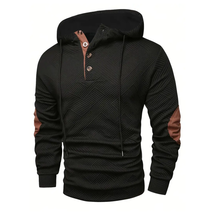 Herre Outdoor Hoodie med Comfort-Stretch & Knaplukning – Mads