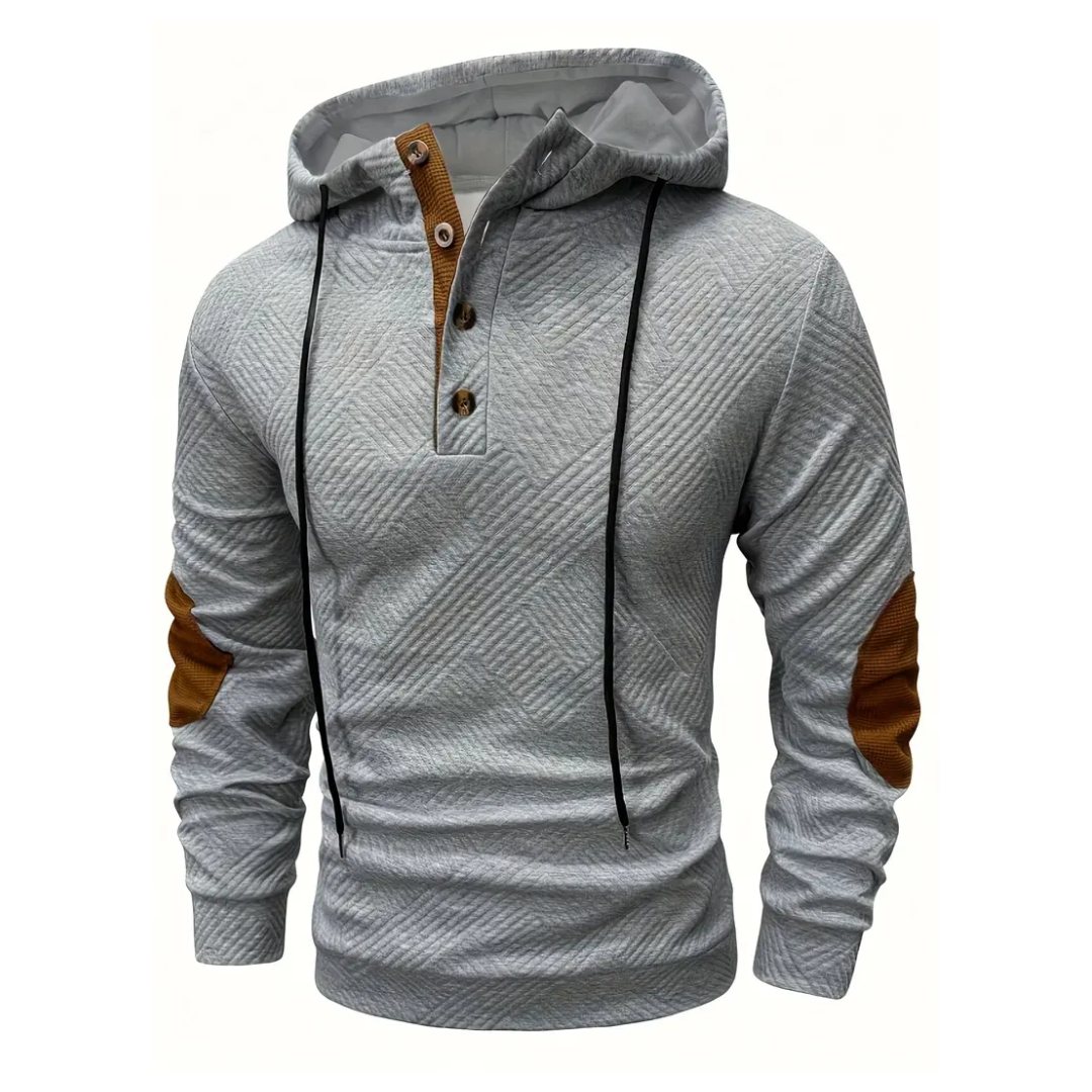 Herre Outdoor Hoodie med Comfort-Stretch & Knaplukning – Mads