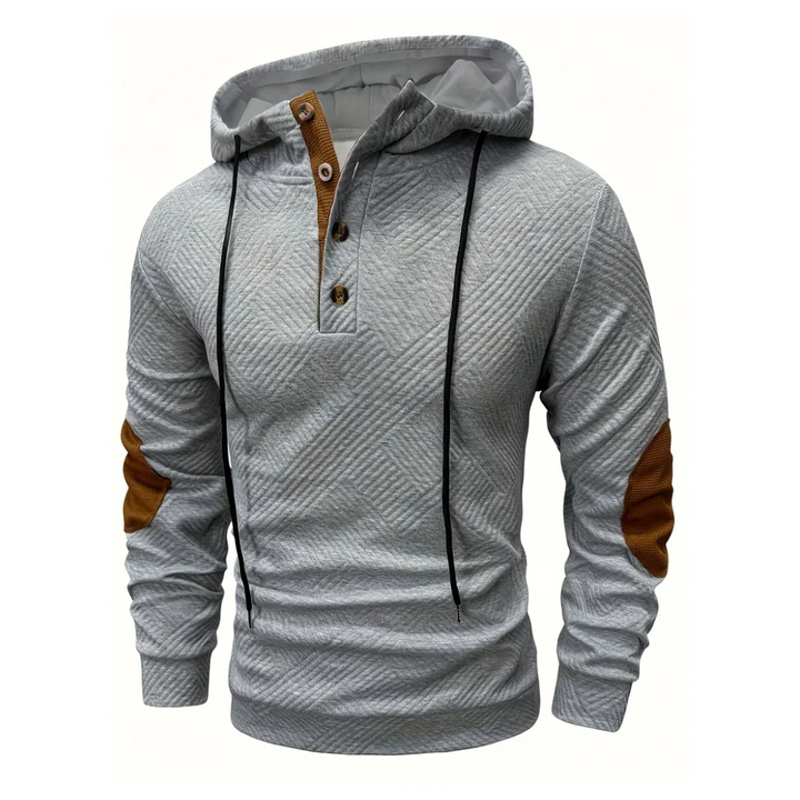 Herre Outdoor Hoodie med Comfort-Stretch & Knaplukning – Mads