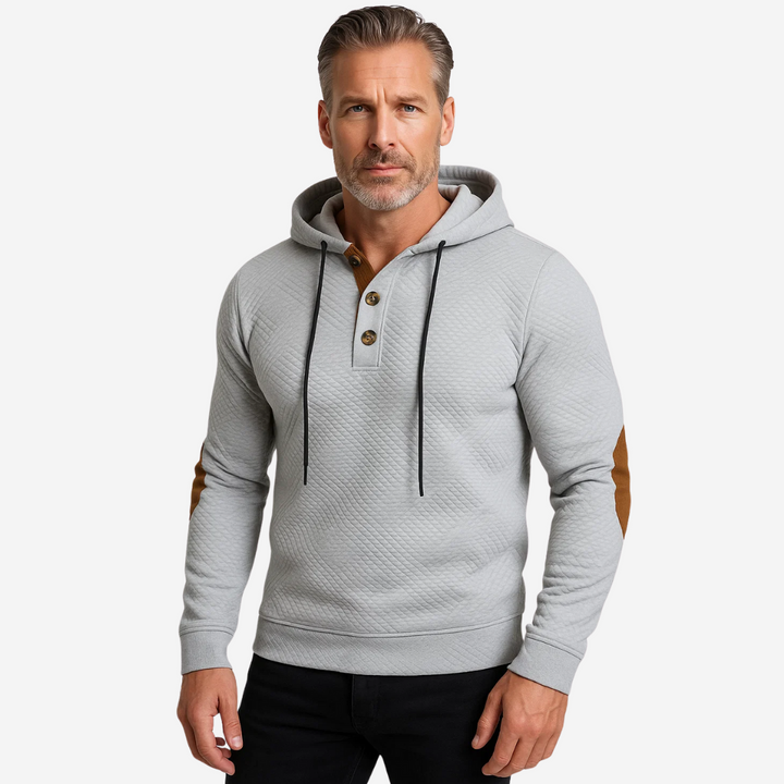 Herre Outdoor Hoodie med Comfort-Stretch & Knaplukning – Mads