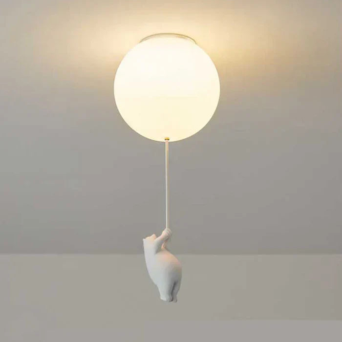 Børne-loftlampe med bjørn og ballon - CloudBear