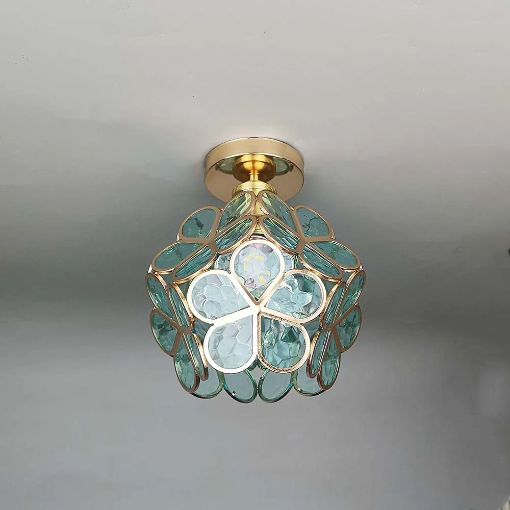 Loftlampe med glasblomster - FloraGlow