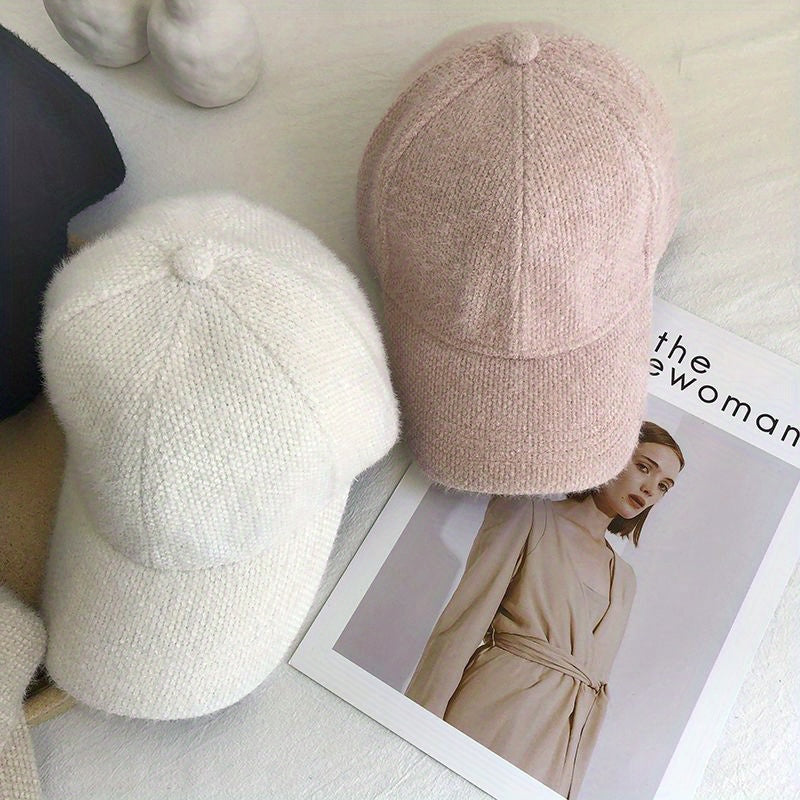 Varm dame baseballcap med imiteret pels til efterår og vinter – Lorena