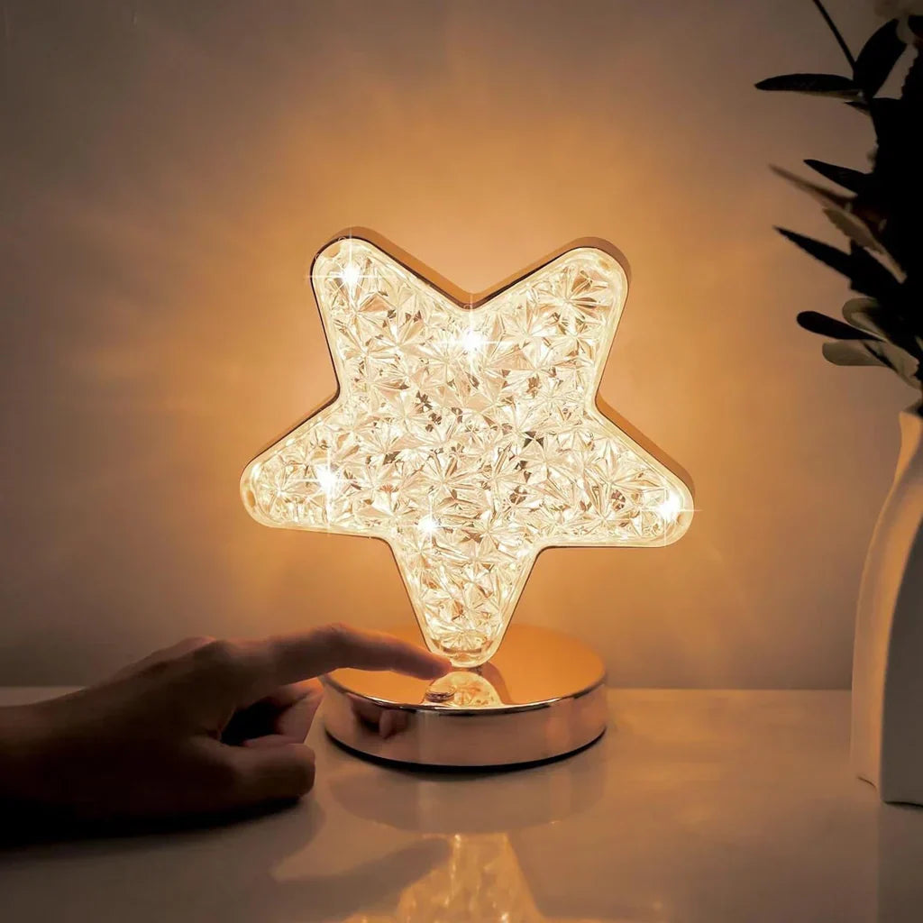 Bordlampe med magiske krystaller og dæmpningsfunktion - Celestia