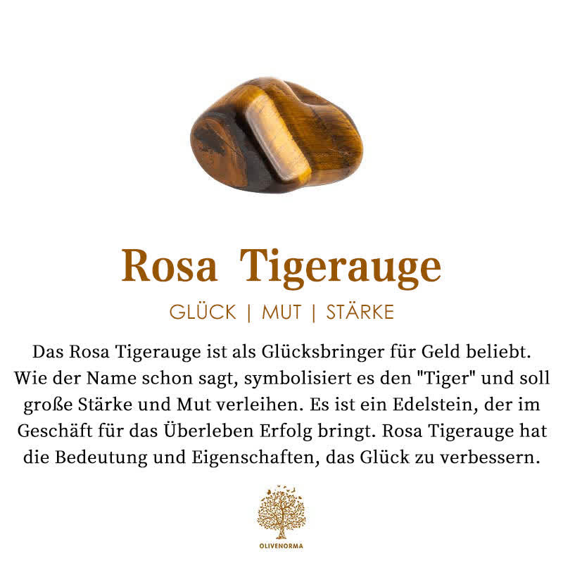 Rosa Tigerauge Edelstein, Glücksbringer, Stärke, Mut, Geld, Erfolg, Schmuck, Heilstein.