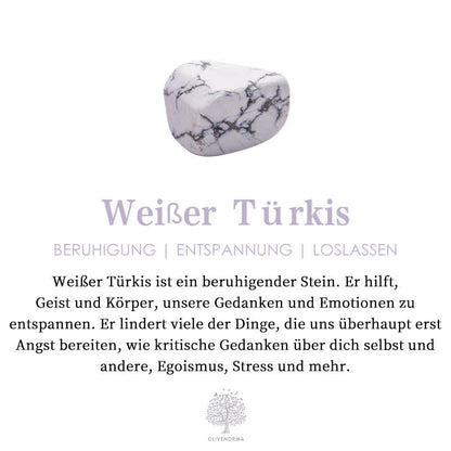Weißer Türkis Stein, beruhigend, entspannend, loslassen, Heilstein, spirituelle Balance.