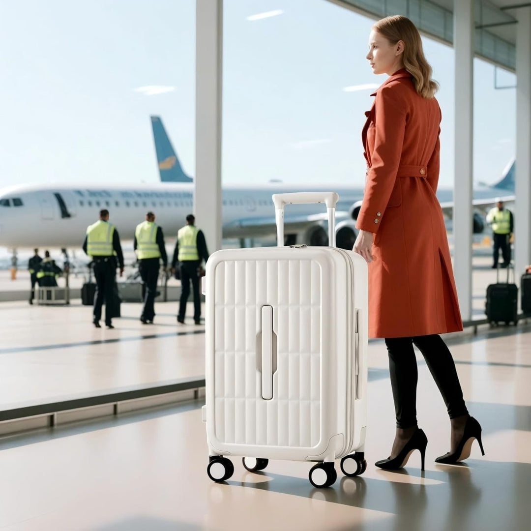Lufthavnsgodkendt 55 cm håndbagage med 3:7-fordeling og tredelt PC-hårdskal