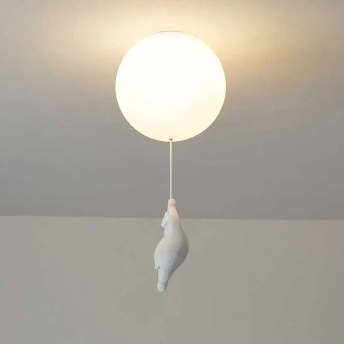 Børne-loftlampe med bjørn og ballon - CloudBear