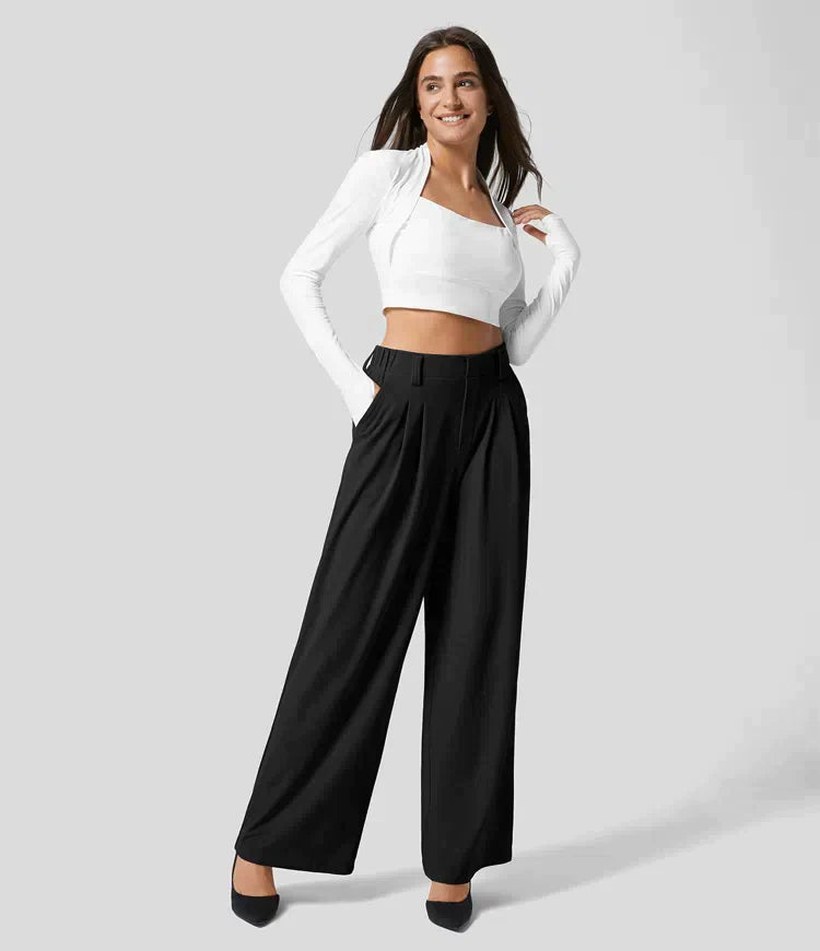 Comfy damepantalon med vide ben - Amara