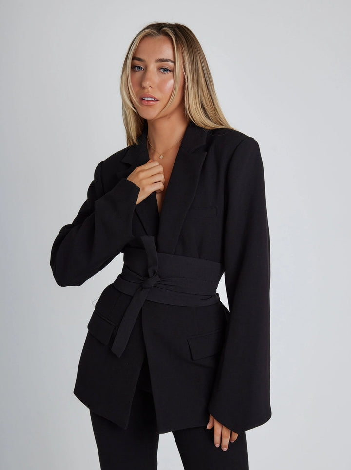 Dame blazer med bælte – Valeria
