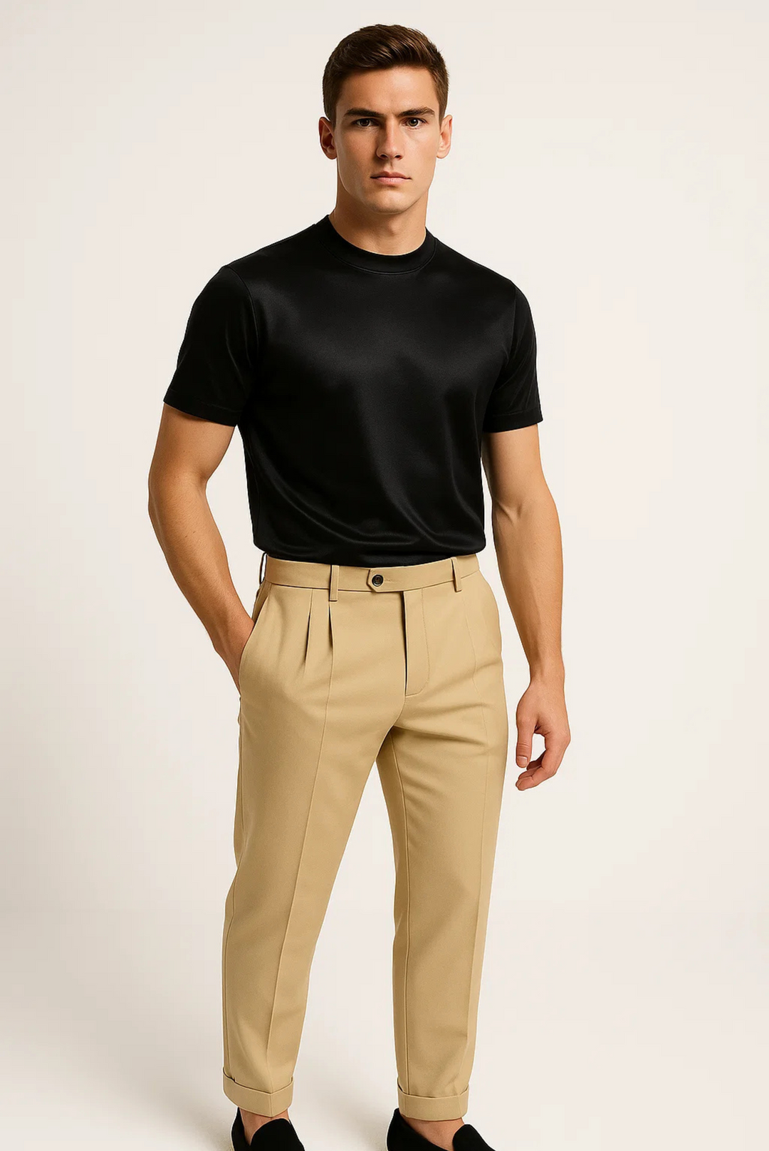 Stilfuld herre-T-shirt i merceriseret bomuld – Dario