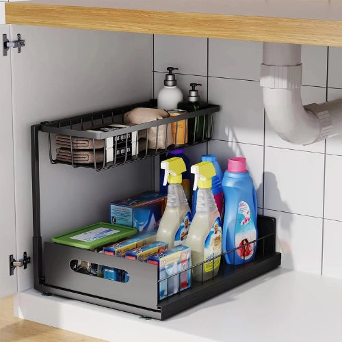 2-niveau under-vask skydeskabsorganisator – Arlo