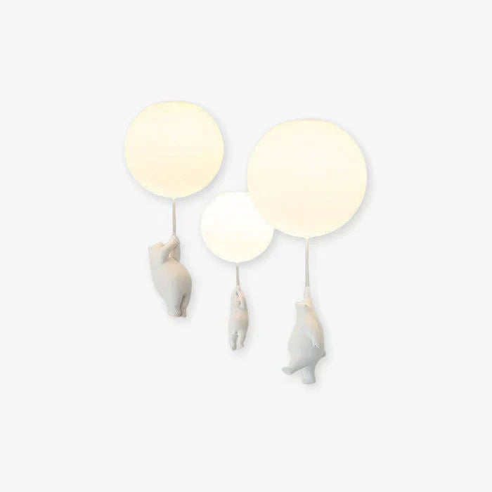 Børne-loftlampe med bjørn og ballon - CloudBear