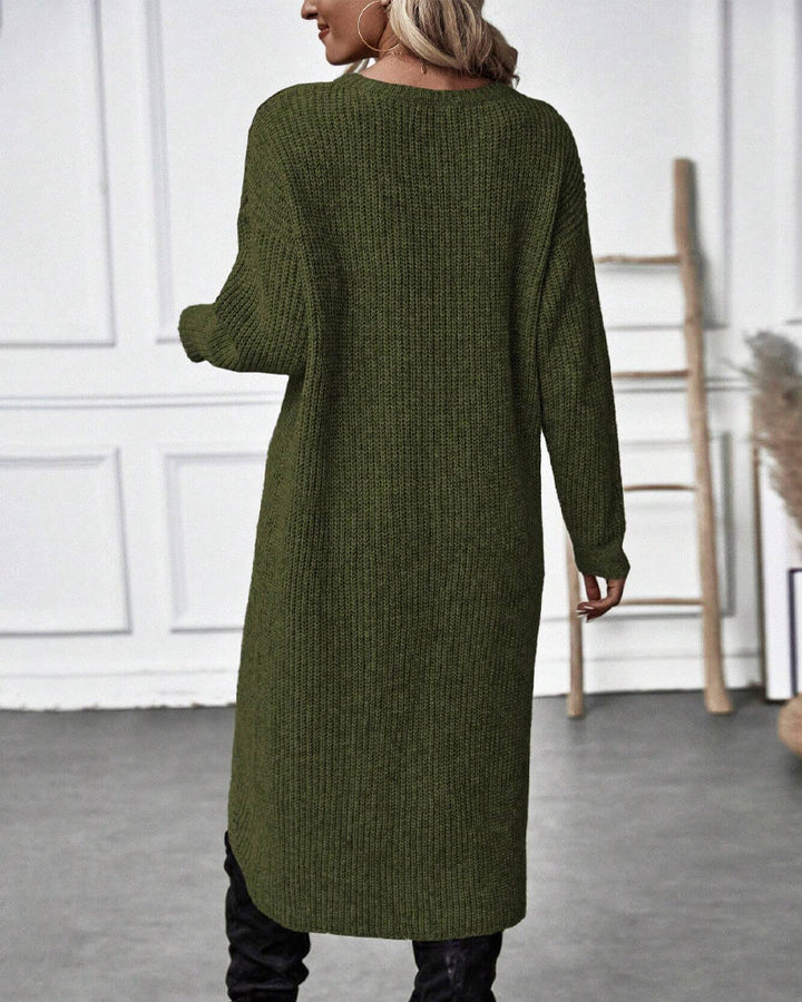 Stilfuld Ensfarvet Sweaterkjole - Lina