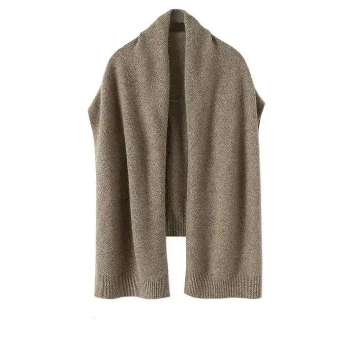Damernes strik-poncho i blødt materiale - Lorena