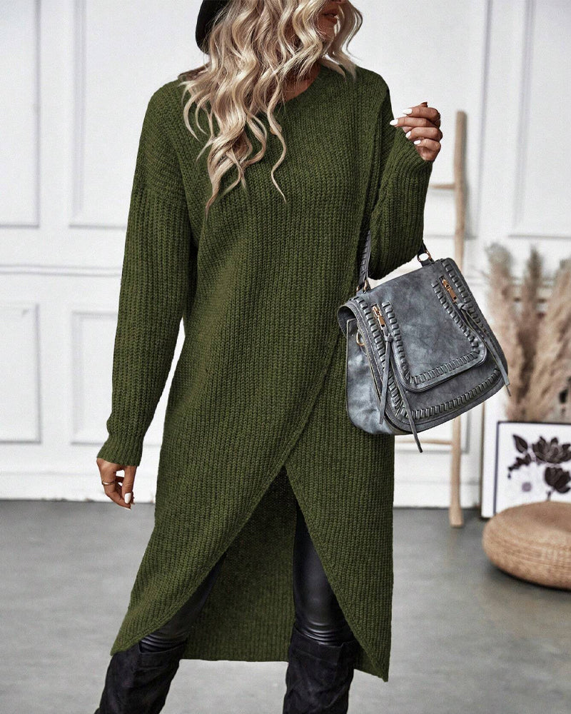 Stilfuld Ensfarvet Sweaterkjole - Lina