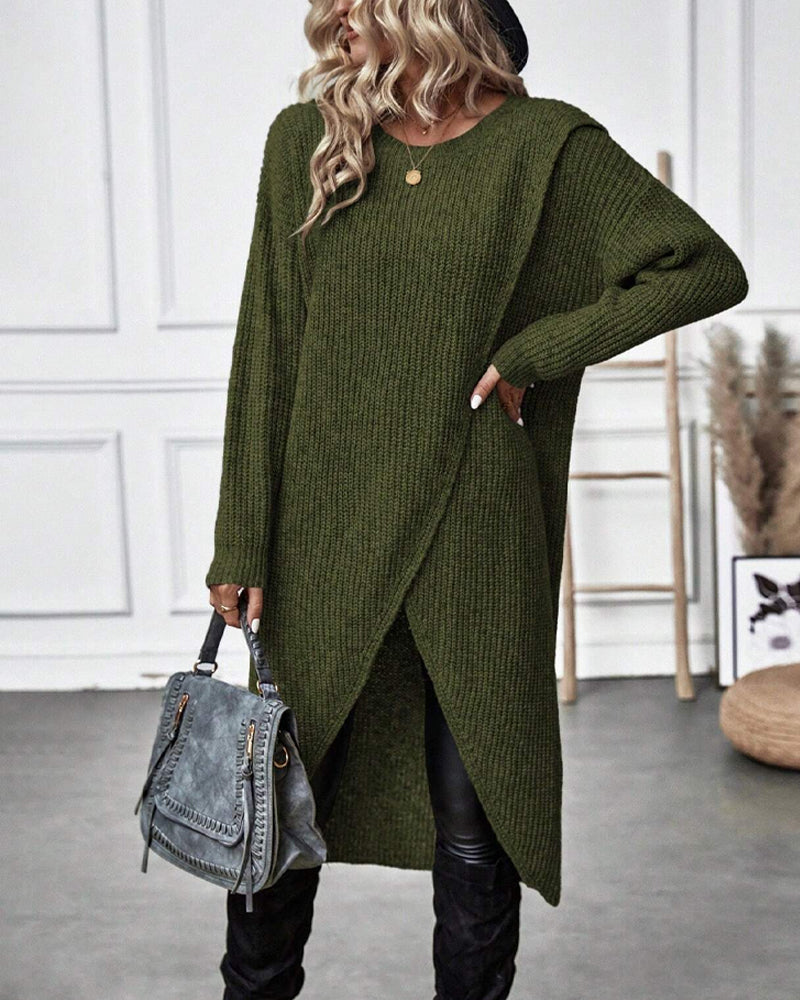 Stilfuld Ensfarvet Sweaterkjole - Lina