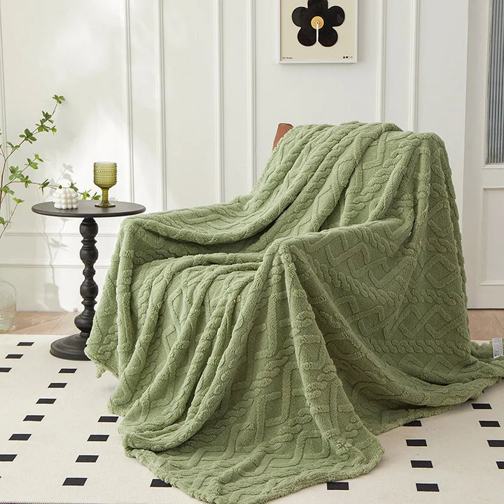 Tosidet fortykket lammeuldstæppe - CozyLuxe