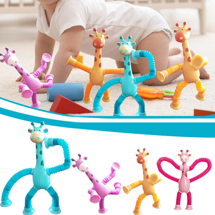 Fleksibelt giraf-legetøj med sugekop - StretchyGiraffe