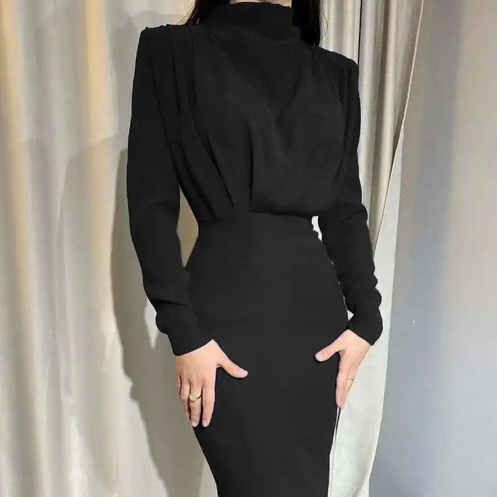 Bodycon midi kjole med rullekrave – Valeria